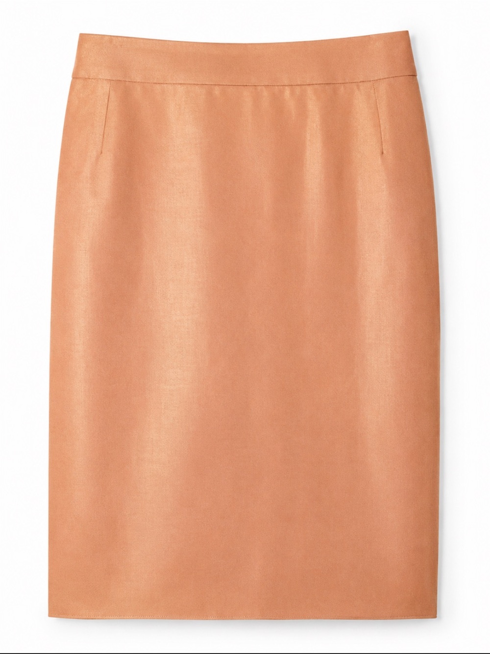 Calvin Klein Women's Pencil Skirt - Peachy pink with a gold tone. Size 6